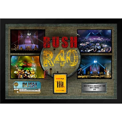 Frameworth - Rush : Toile encadrée avec disque de platine du 40e anniversaire de la tournée nord-américaine