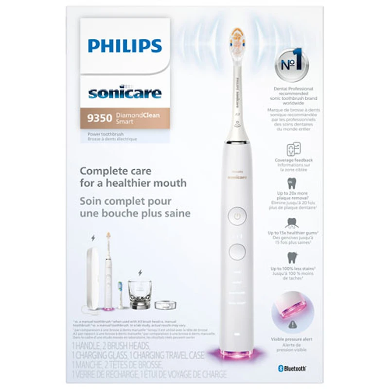 Philips SoniCare DiamondClean Smart 9350 Electric Toothbrush (HX9902/74) - White