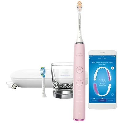Brosse à dents électrique intelligente SoniCare DiamondClean 9350 de Philips (HX9902/75) - Rose