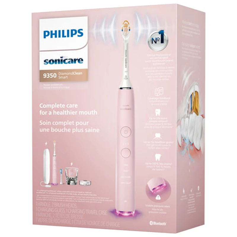 Brosse à dents électrique intelligente SoniCare DiamondClean 9350 de Philips (HX9902/75) - Rose