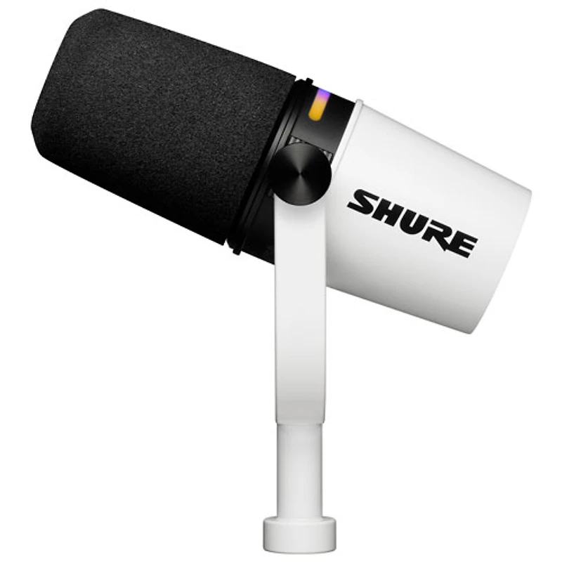 Microphone dynamique XLR/USB-C MV7+-K de Shure - Blanc