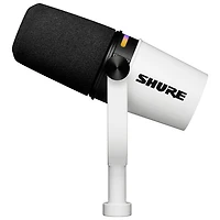 Microphone dynamique XLR/USB-C MV7+-K de Shure - Blanc