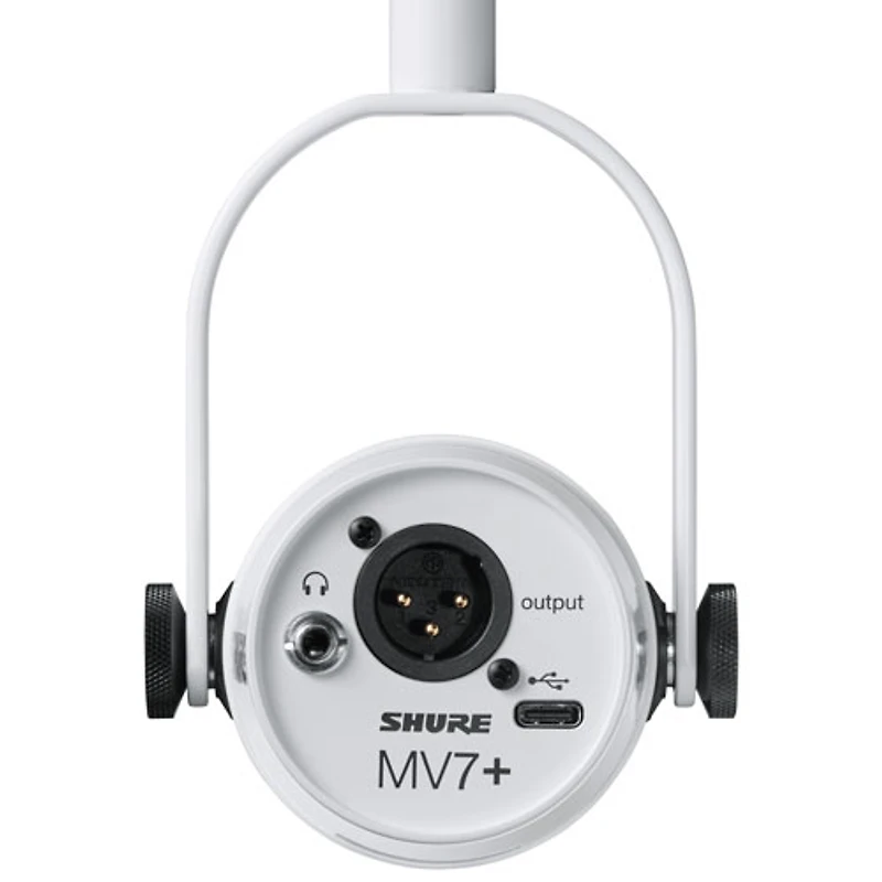 Shure MV7+-K XLR/USB-C Dynamic Microphone - White