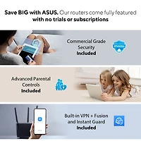 Routeur Wi-Fi 7 quadribande sans fil ROG Rapture d'ASUS (GT-BE98 PRO)