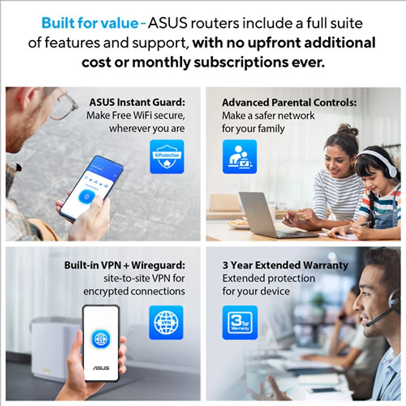 Routeur Wi-Fi 6 bibande sans fil AX3000 d'ASUS (RT-AX57 Go)