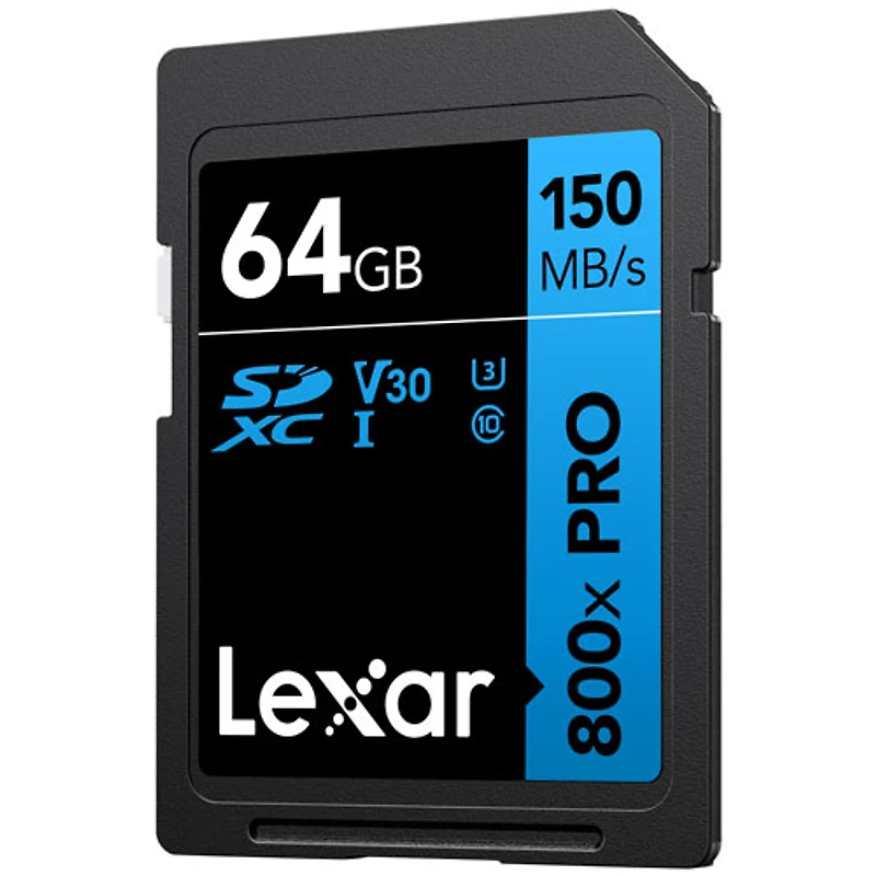Carte mémoire SDXC Blue de 150 Mo/s et 64 Go de Lexar - Paquet de 2