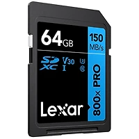 Carte mémoire SDXC Blue de 150 Mo/s et 64 Go de Lexar - Paquet de 2