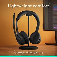 Casque d'écoute sans fil Bluetooth Zone 300 avec microphone à suppression du bruit de Logitech - Graphite