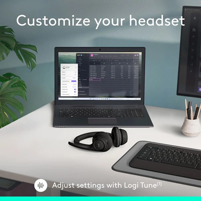 Casque d'écoute sans fil Bluetooth Zone 300 avec microphone à suppression du bruit de Logitech - Graphite