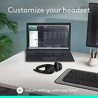 Casque d'écoute sans fil Bluetooth Zone 300 avec microphone à suppression du bruit de Logitech - Graphite