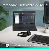 Casque d'écoute sans fil Bluetooth Zone 300 avec microphone à suppression du bruit de Logitech - Graphite