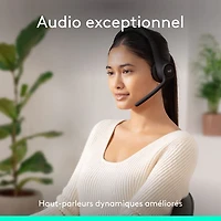 Casque d'écoute sans fil Bluetooth Zone 300 avec microphone à suppression du bruit de Logitech - Graphite