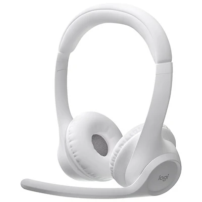 Casque d'écoute sans fil Bluetooth Zone 300 avec microphone à suppression du bruit de Logitech - Blanc cassé