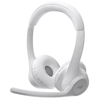 Casque d'écoute sans fil Bluetooth Zone 300 avec microphone à suppression du bruit de Logitech - Blanc cassé