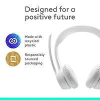 Casque d'écoute sans fil Bluetooth Zone 300 avec microphone à suppression du bruit de Logitech - Blanc cassé