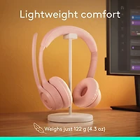 Casque d'écoute sans fil Bluetooth Zone 300 avec microphone à suppression du bruit de Logitech - Rose