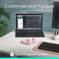 Casque d'écoute sans fil Bluetooth Zone 300 avec microphone à suppression du bruit de Logitech - Rose
