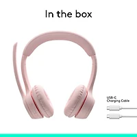 Casque d'écoute sans fil Bluetooth Zone 300 avec microphone à suppression du bruit de Logitech - Rose