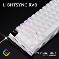 Clavier de jeu sans fil rétroéclairé à touches tactiles optiques GX PRO X 60 LIGHTSPEED de Logitech - Blanc - Anglais