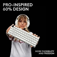 Clavier de jeu sans fil rétroéclairé à touches tactiles optiques GX PRO X 60 LIGHTSPEED de Logitech - Blanc - Anglais
