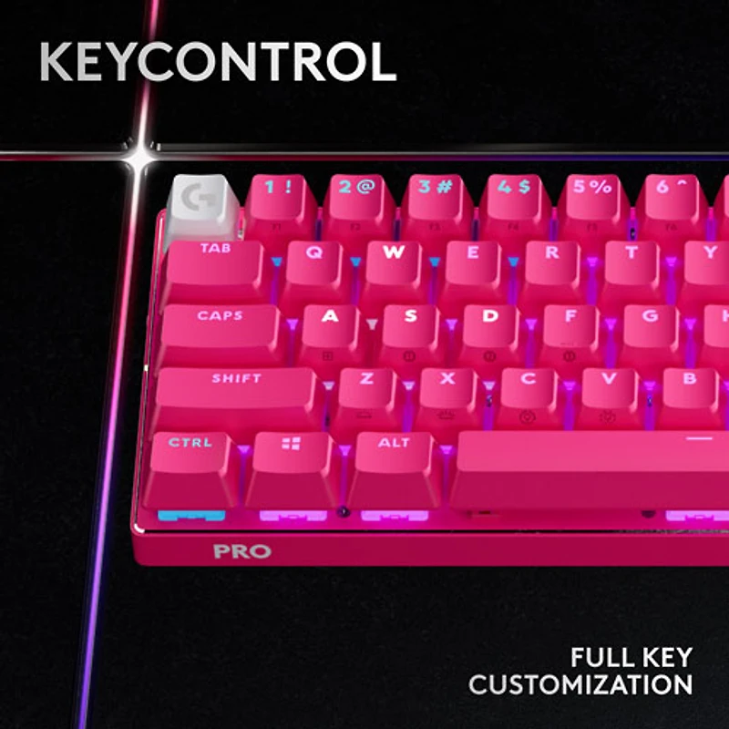 Logitech PRO X 60 LIGHTSPEED Wireless Backlit Mechanical GX Optical Linear Gaming Keyboard - Magenta - En