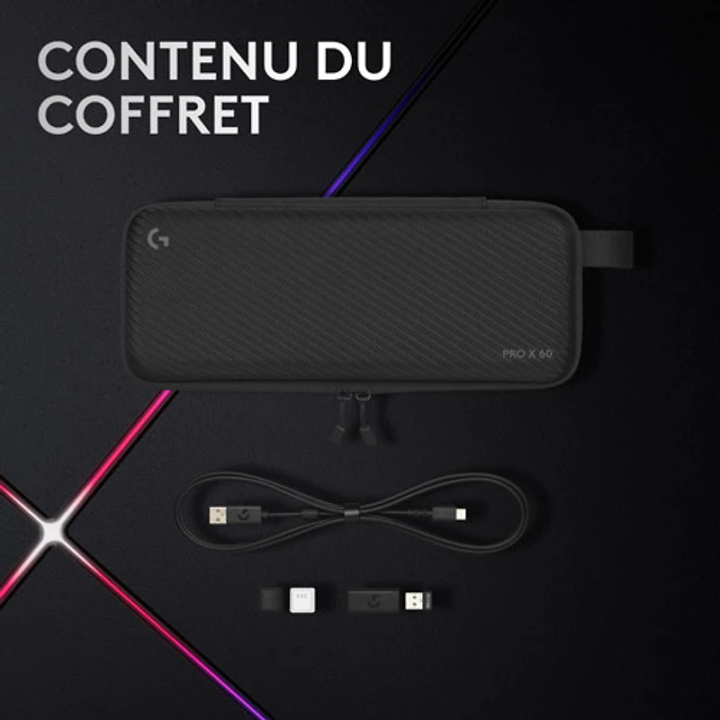 Clavier de jeu sans fil rétroéclairé à touches linéaires optiques GX PRO X 60 LIGHTSPEED de Logitech - Noir - Anglais