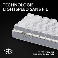 Clavier de jeu sans fil rétroéclairé à touches linéaires optiques GX PRO X 60 LIGHTSPEED de Logitech - Blanc - Anglais