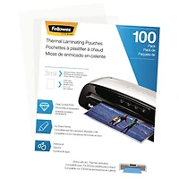 Pochettes de plastification à chaud de 9 x 11,5 po de Fellowes - 3 mil - Paquet de 100