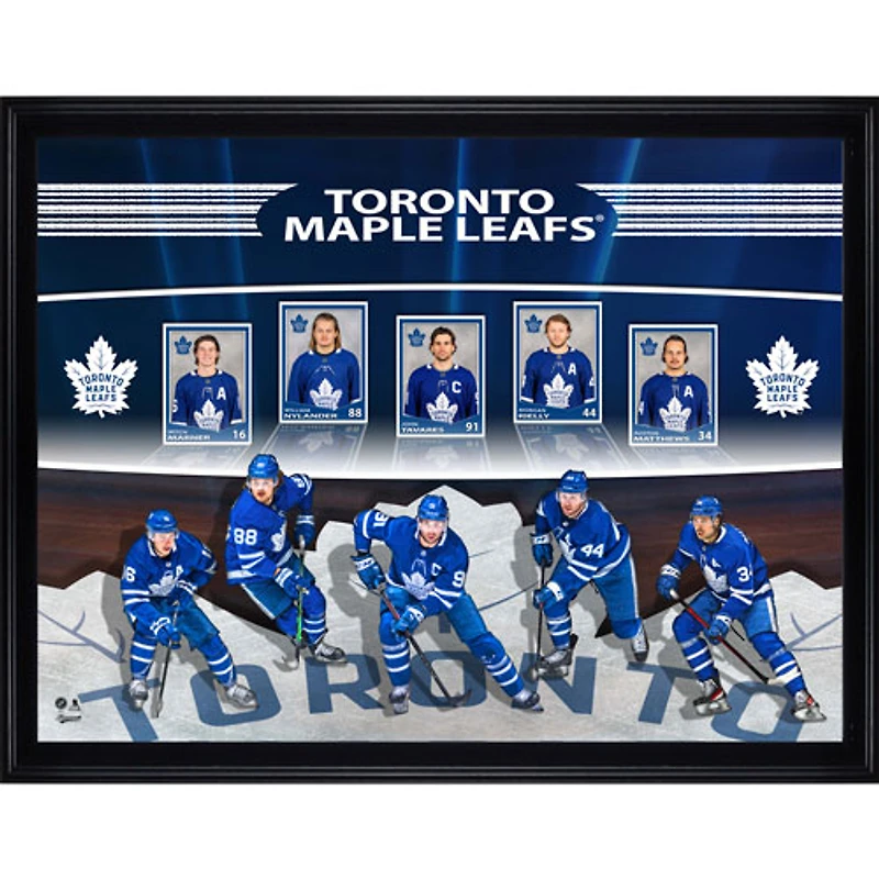 Photo encadrée avec collage de cartes de hockey des Maple Leafs de Toronto par Frameworth (34 x 26 po)