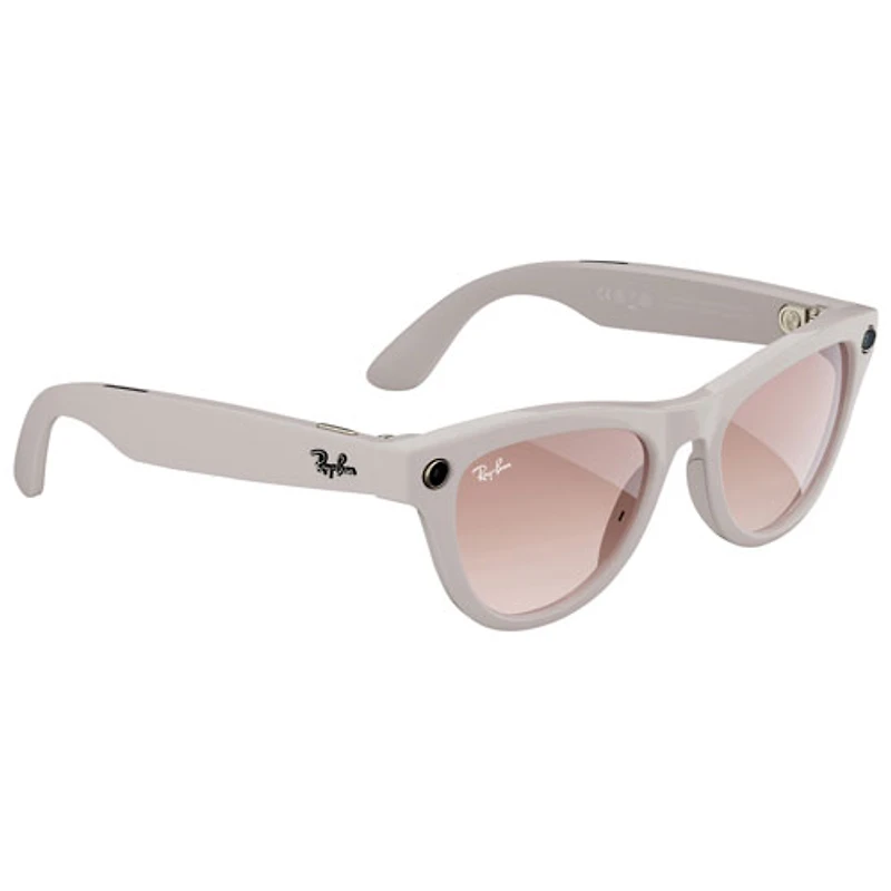 Lunettes Skyler (1re génération) de Ray-Ban | Meta avec IA, photo, vidéo, audio et messagerie - Gris chaud/Rose cannelle