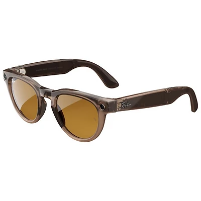 Ray-Ban | Meta Headliner (Gen 1) Glasses with AI, Photo, Video, Audio & Messaging - Warm Stone/Transitions