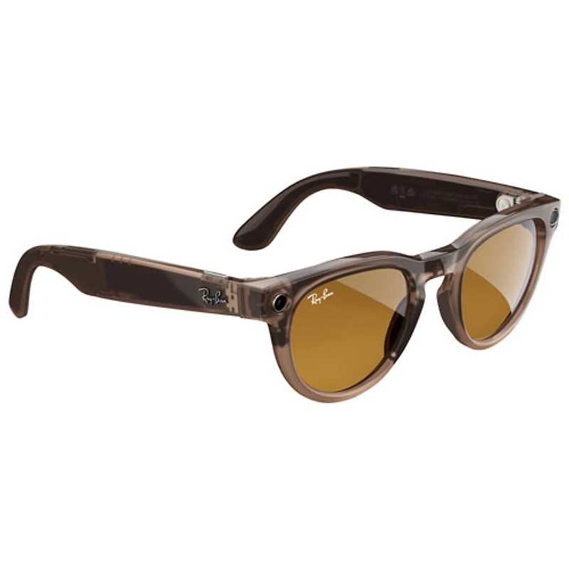 Ray-Ban | Meta Headliner (Gen 1) Glasses with AI, Photo, Video, Audio & Messaging - Warm Stone/Transitions