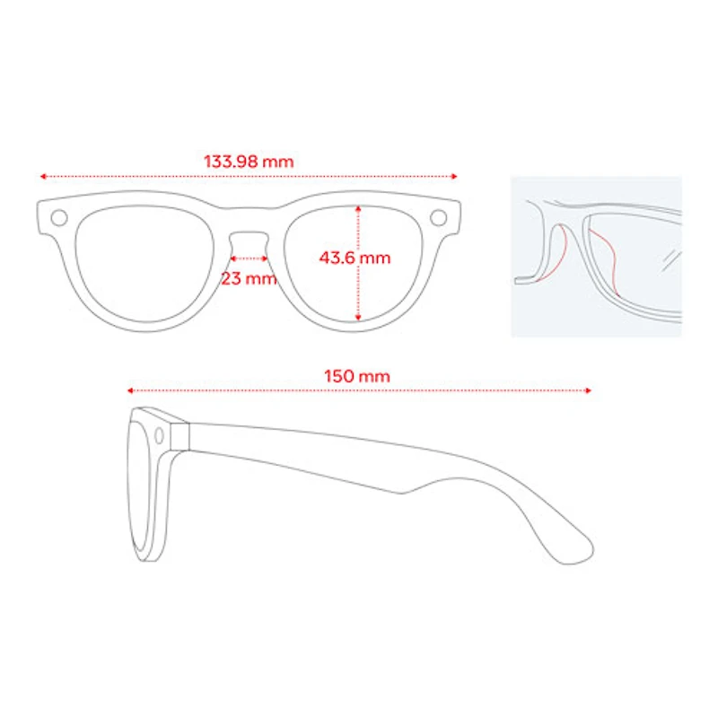 Lunettes Headliner (1re génération) de Ray-Ban | Meta avec IA, photo, vidéo, audio et messagerie - Noir/Vert