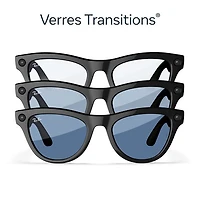 Ray-Ban | Meta Skyler Glasses with AI, Photo, Video, Audio & Messaging - Black/Cerulean Blue/Transitions