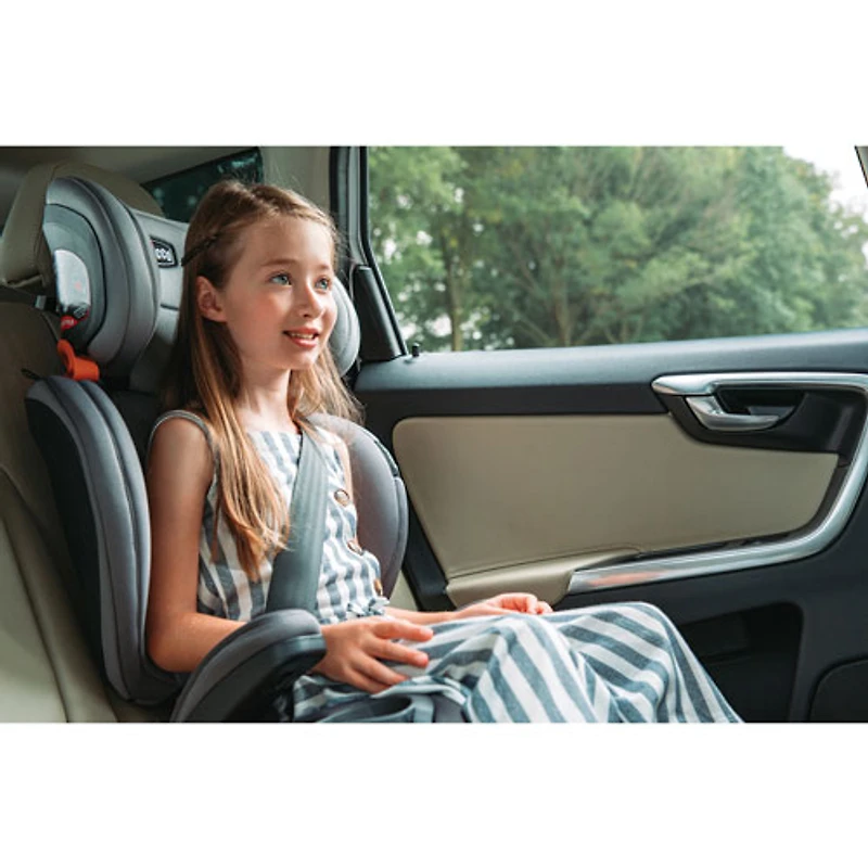 Chicco KidFit ClearTex Plus High Back to Backless Booster Car Seat - Grey/Black