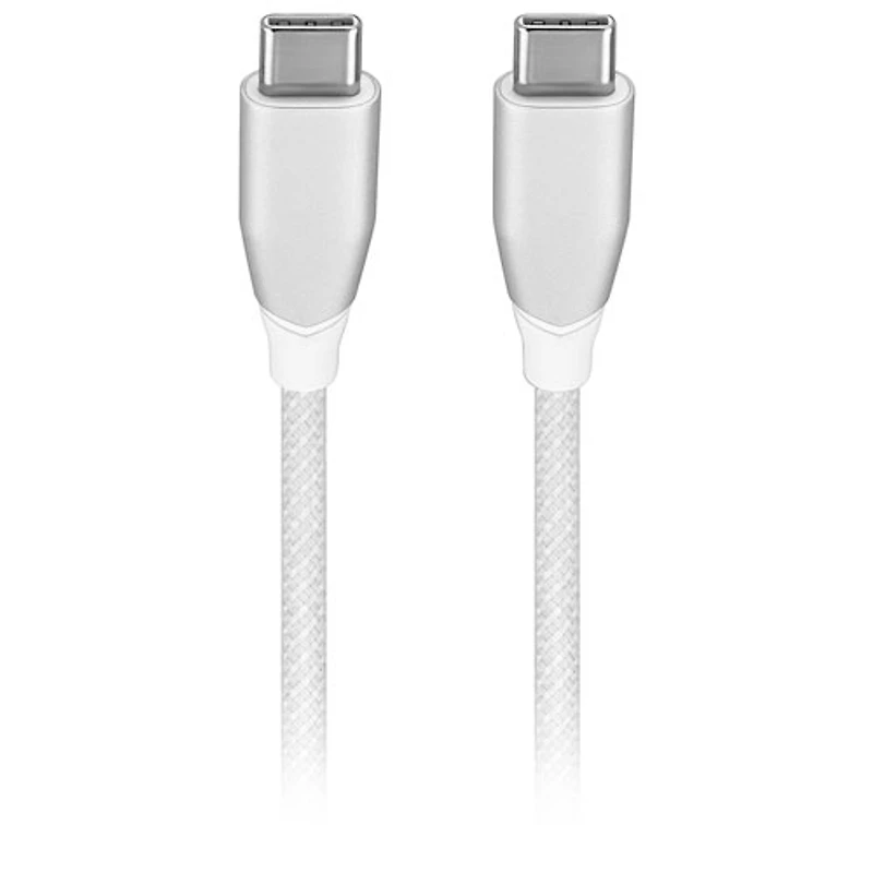 Insignia 1.2m (4ft) USB-C to USB-C Braided Cable (NS-MC5CC4W24-C) - White - Only at Best Buy