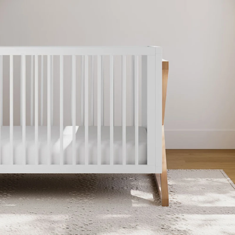 Lit de bébé transformable 3-en-1 Equinox de Storkcraft - Bois flotté rétro/Blanc