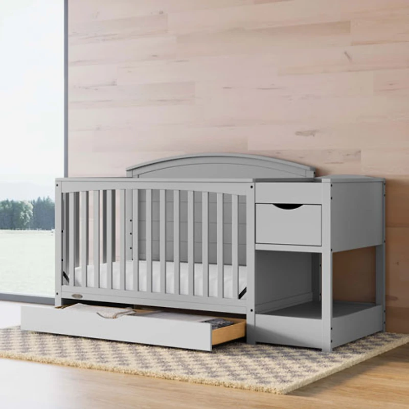 Lit de bébé transformable 5-en-1 Bellwood de Graco avec tiroir - Gris galet