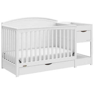 Lit de bébé transformable 5-en-1 et table à langer avec tiroir Bellwood de Graco - Blanc