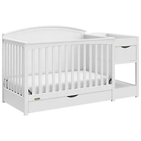 Lit de bébé transformable 5-en-1 et table à langer avec tiroir Bellwood de Graco - Blanc