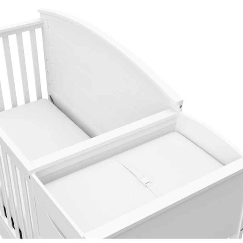 Lit de bébé transformable 5-en-1 et table à langer avec tiroir Bellwood de Graco - Blanc