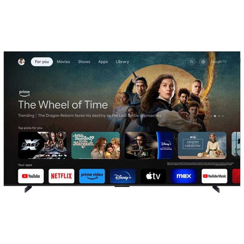 Téléviseur intelligent Google TV HDR QLED UHD 4K de 98 po Q6-Series de TCL (98Q651G-CA) - 2024