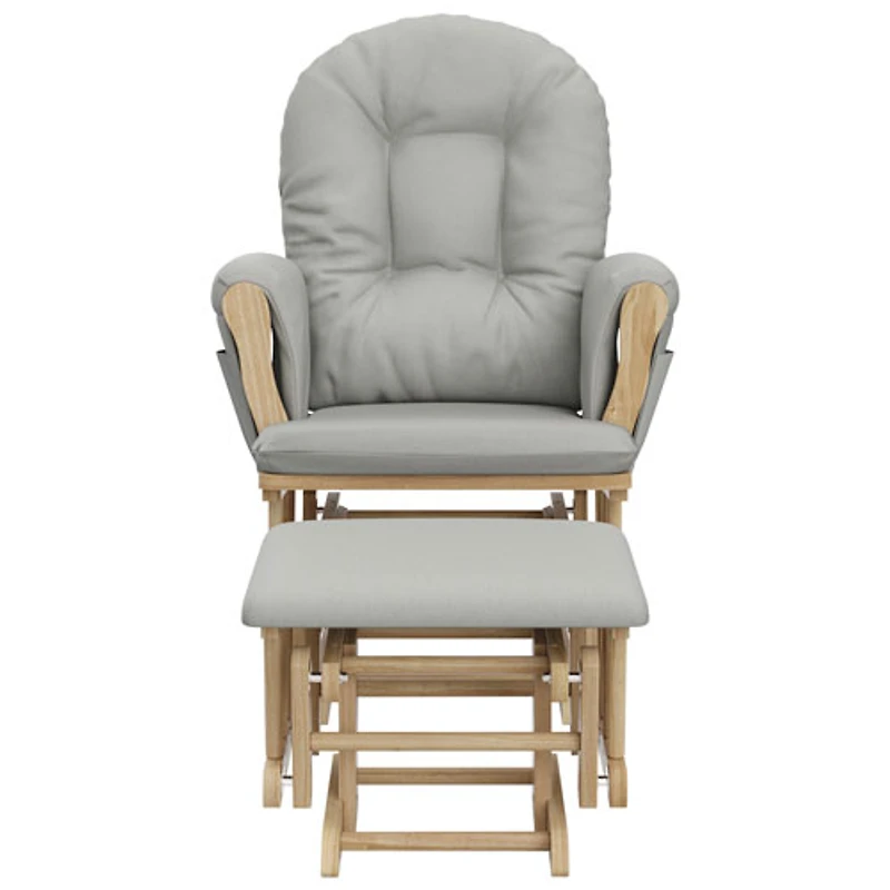 Storkcraft Hoop Glider and Ottoman Set - Natural/Light Grey