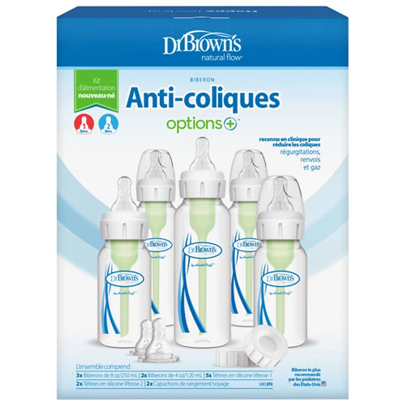 Ensemble anticolique Options+ à débit naturel de Dr. Brown's pour nouveau-né