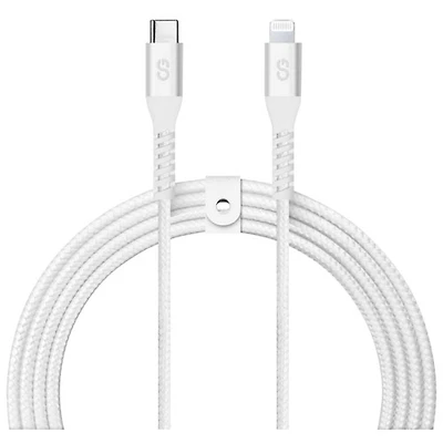 Câble tissé USB-C à Lightning de 1,2 m (3,9 pi) Vibrance de LOGiiX (LGX-13755) - Blanc