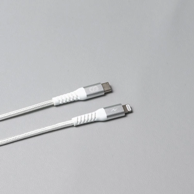Câble tissé USB-C à Lightning de 1,2 m (3,9 pi) Vibrance de LOGiiX (LGX-13755) - Blanc