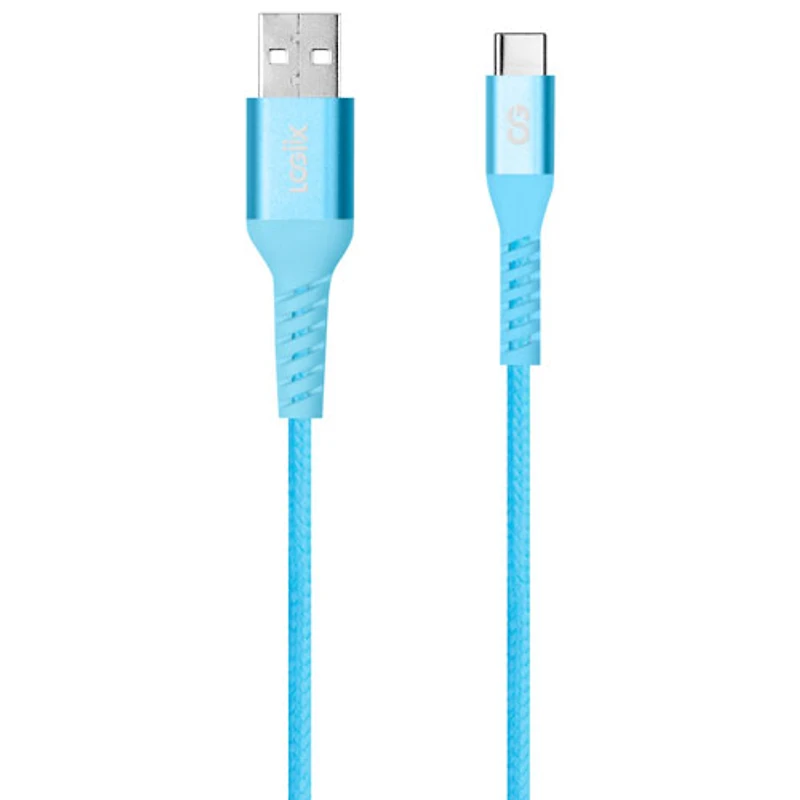 LOGiiX Vibrance 1.2m (3.9 ft.) Braided USB to USB-C Cable (LGX-13756) - Turquoise