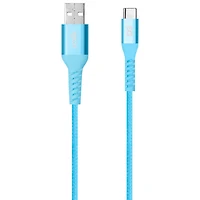 LOGiiX Vibrance 1.2m (3.9 ft.) Braided USB to USB-C Cable (LGX-13756) - Turquoise