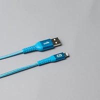 Câble tissé USB-A à Lightning de 1,2 m (3,9 pi) Vibrance de LOGiiX (LGX-13757) - Turquoise