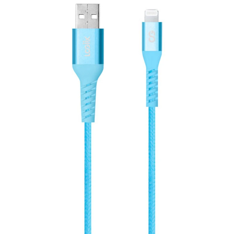 Câble tissé USB-A à Lightning de 1,2 m (3,9 pi) Vibrance de LOGiiX (LGX-13757) - Turquoise